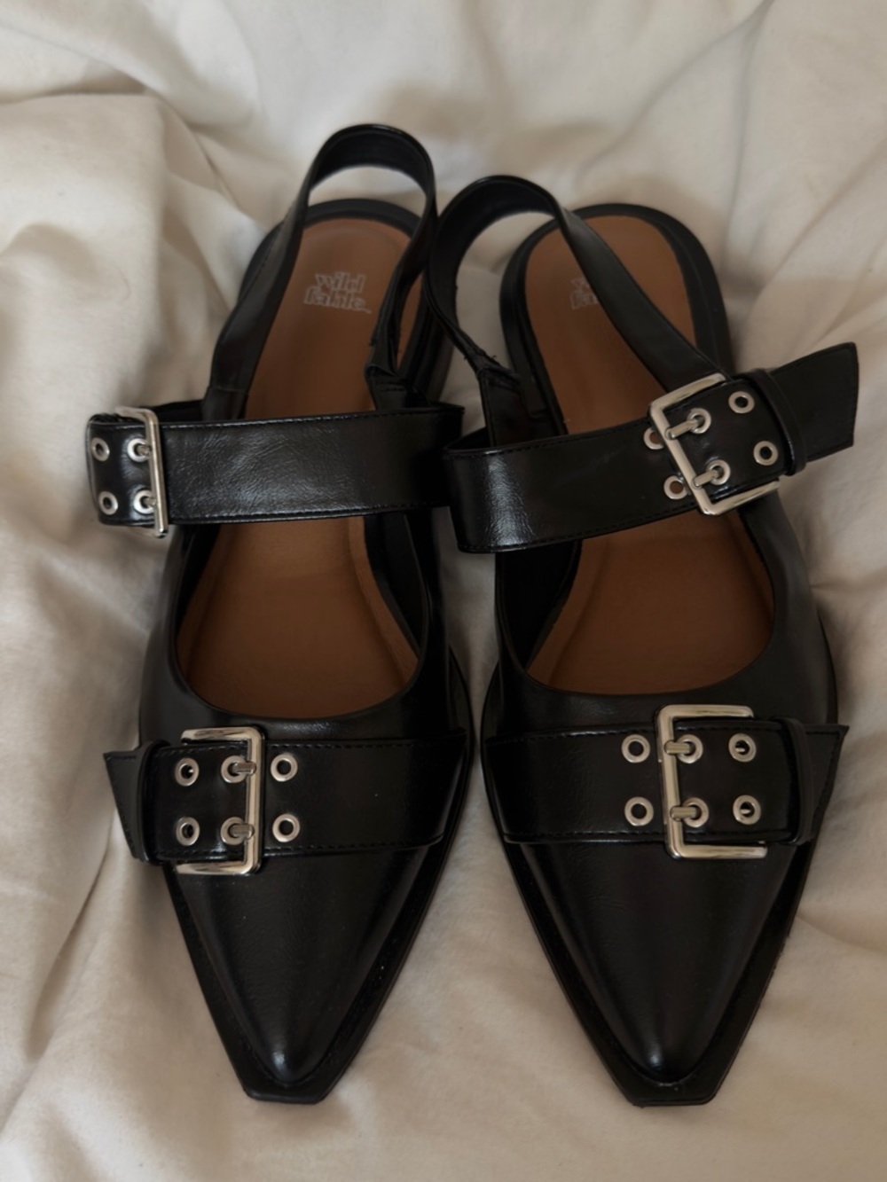 Women's Peyton Double Buckle
Slingback Flats with Memory Foam
Insole Wild Fable